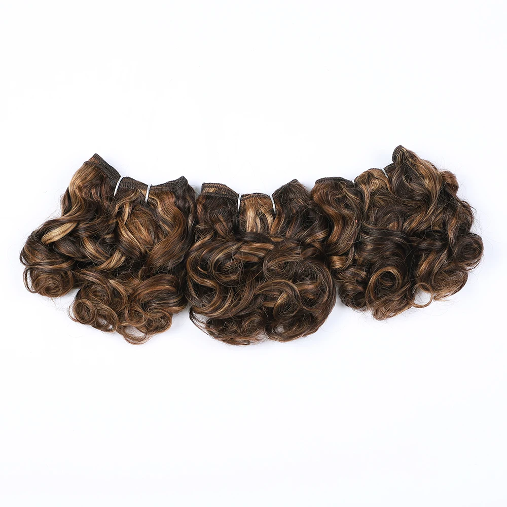 Sleek Brazilian Jerry Curly Human Hair Bundles Romance Curl P4/27/30 Highlight Human Hair Weave Bundles Remy Hair Extension