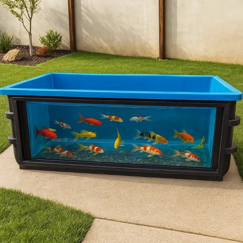 Acrylglasfenster, Glasfaser, Glasfaserverstärkter Kunststoff, lebender Fisch, Koi-Teichbehälter für die Aquakultur im Innen- und Außenbereich