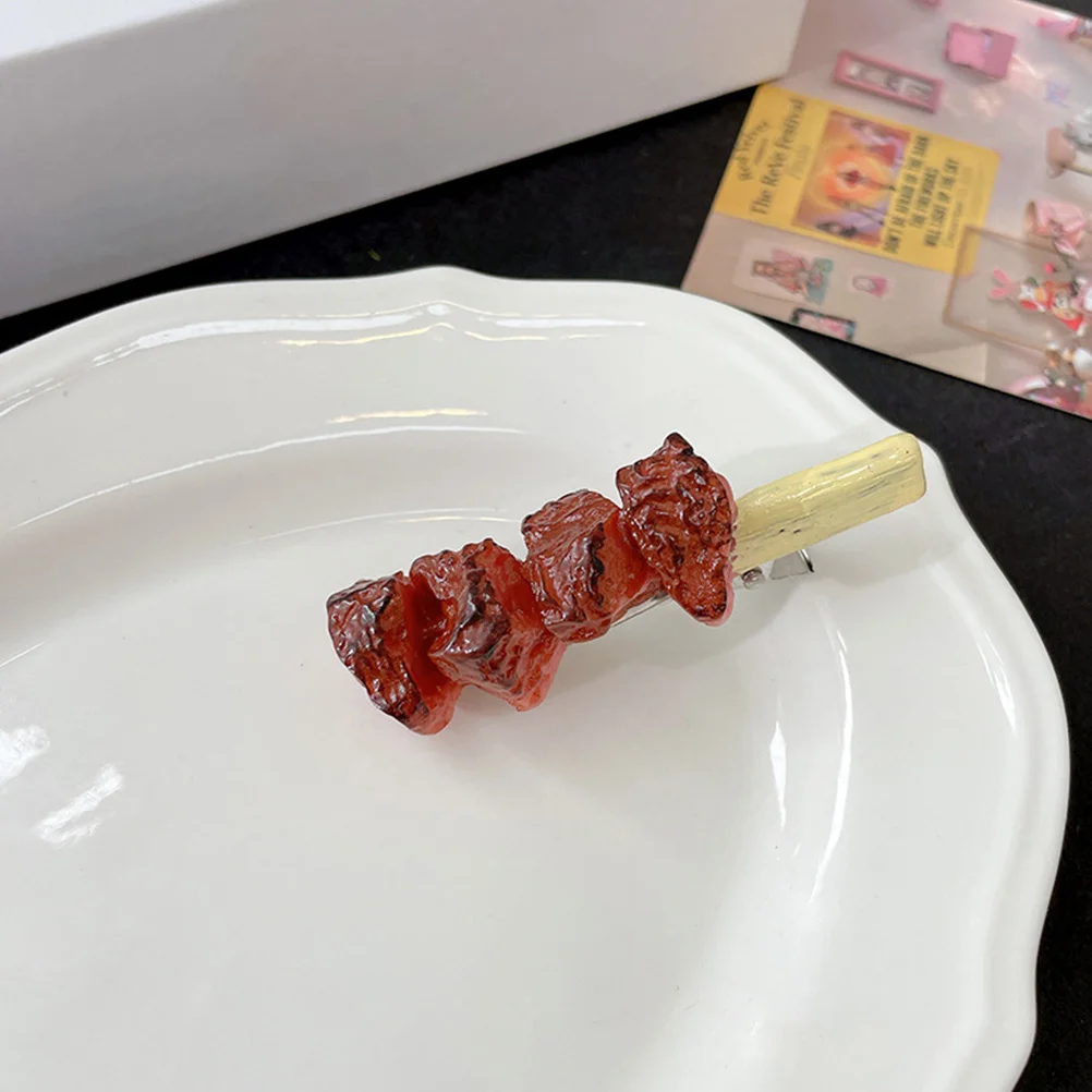 

4 Pcs Simulation Food Hairpin Barrettes Cute Accessories Clips for Women Funny Kawaii French Fries