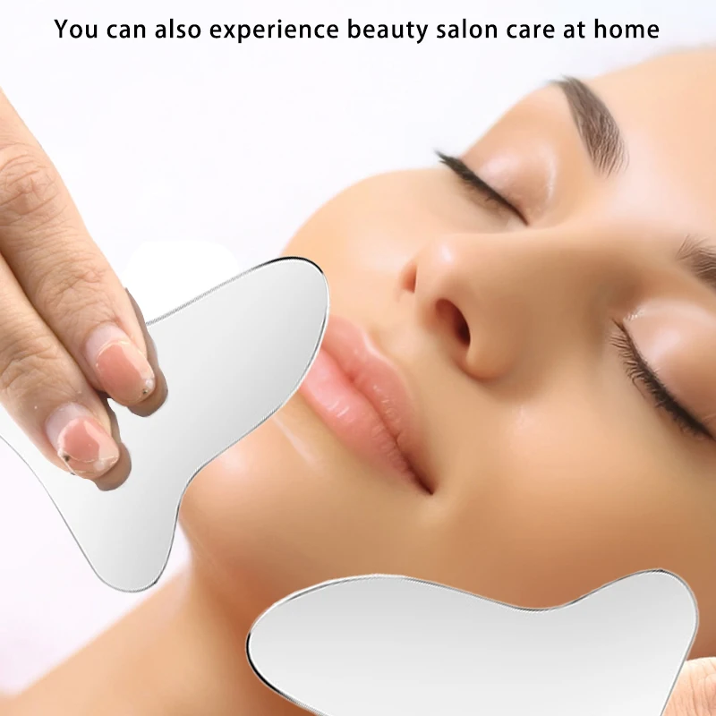 Y 1Pc Stainless Steel Hair Follicle Cleansing Blackhead Scraper Gua Sha Scraper Massager For Facial Skin Care Board Face Massage