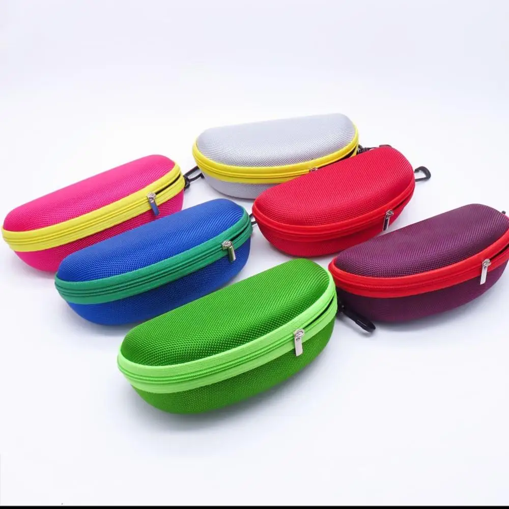 Hard Zipper Box Portable EVA Glasses Case with Carabiner Hook Colorful Sunglasses Hard Case Zipper Eyeglasses Protector Box Hold