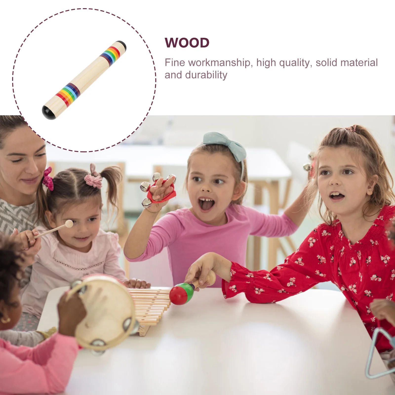 1 stks Houten Regenbuis Voor Kinderen Orff Slaginstrumenten Regen Geluid Muzikale Niet-vervagende Baby Veilig Educatief Cadeau voor