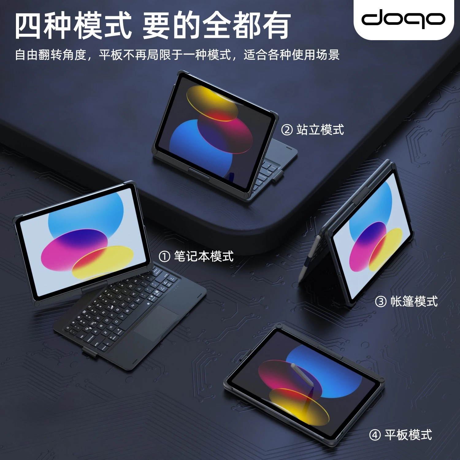 

Suitable for IPad 7/8/9/10/11 Racket Rotation Touch Control Keyboard Wireless Bluetooth IPad Air 4/5/6/7 Miaokong Keyboard Gift