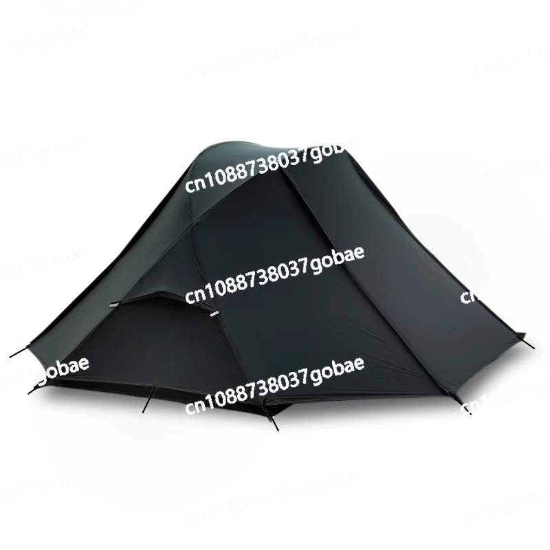 Simple and pure-colored single-person lightweight 15d nylon outdoor camping and hiking tent, resistant to wind and rain