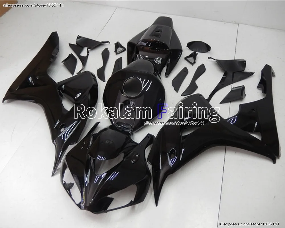 Honda 2006 2007 CBR1000RR 06 07 1000 RR CBR Black Aftermarket fairing kit of motorbike (Injection molding)