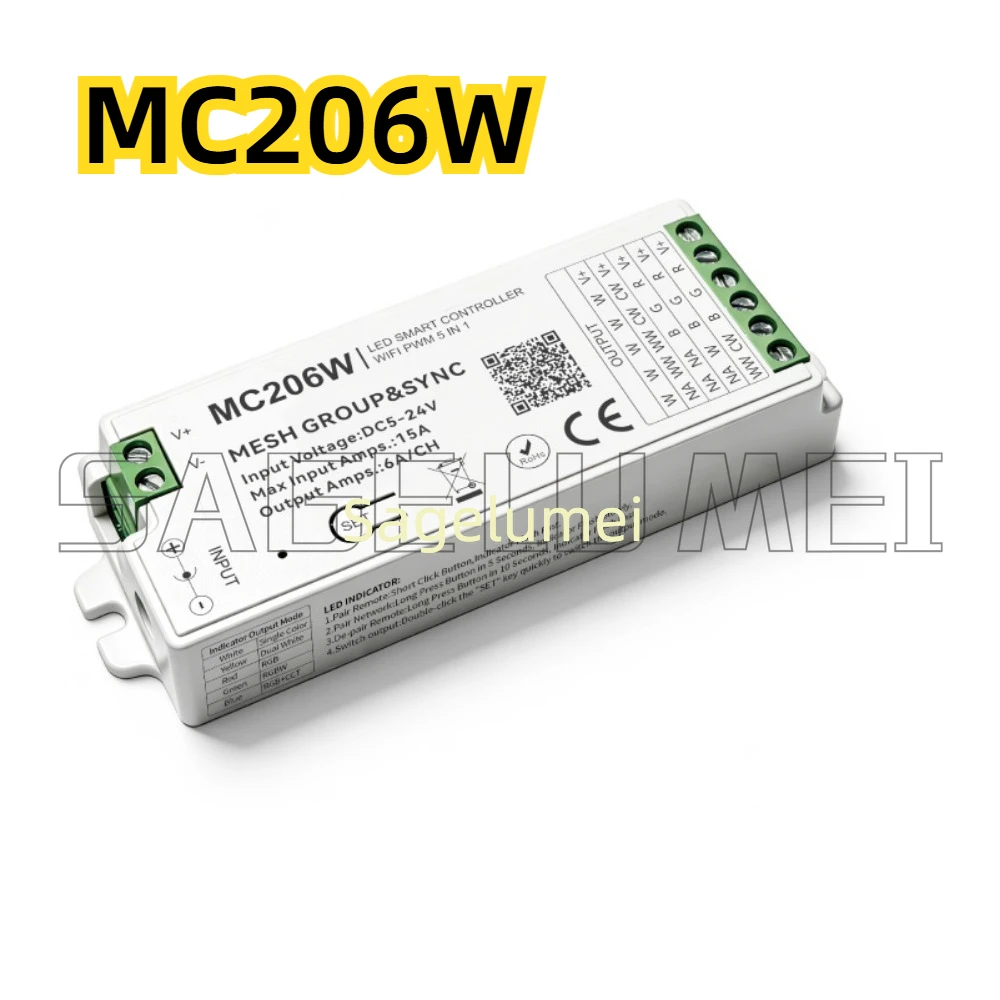 Led Light Strip Controller 5 in 1 Tuya 2.4G/WIFI/Bluetooth/Zigbee Dimmer CCT Rgb RGBCW Five in One Intelligent Dimmer 5V12V 24V