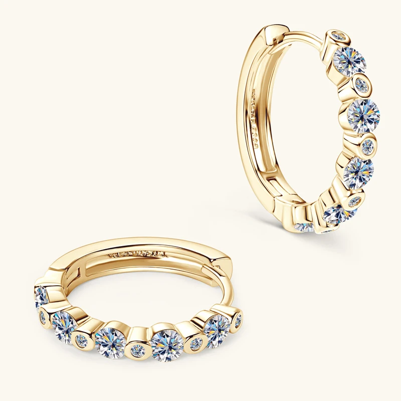 IOGOU D0.57CT vvs1 Round Moissanite Diamond Hoop Earrings for Girls Original 925 Sterling Silver Trendy Engagement Fine Jewelry view 4