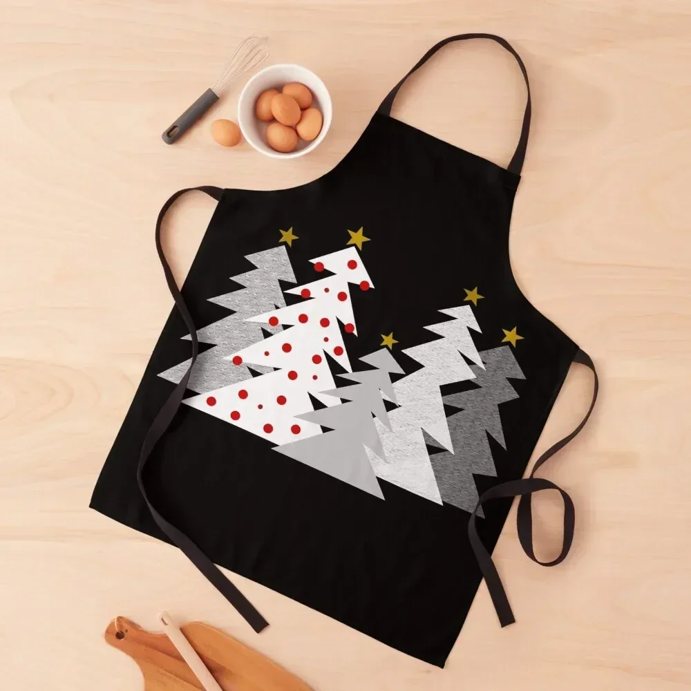 

Folk Art Christmas Trees Apron Ladies Kitchen Supplies Idea Goods Women Kitchen Apron