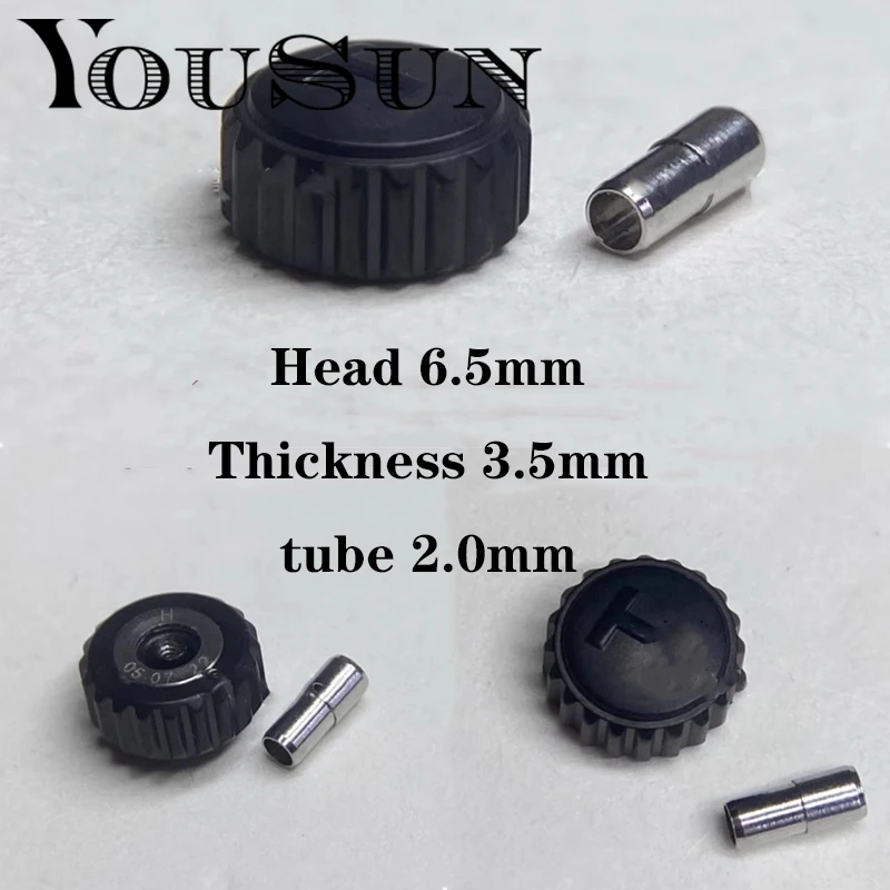 For Hamiltonian Sandblasted Head Black Handle Crown 6.5mm Accessories