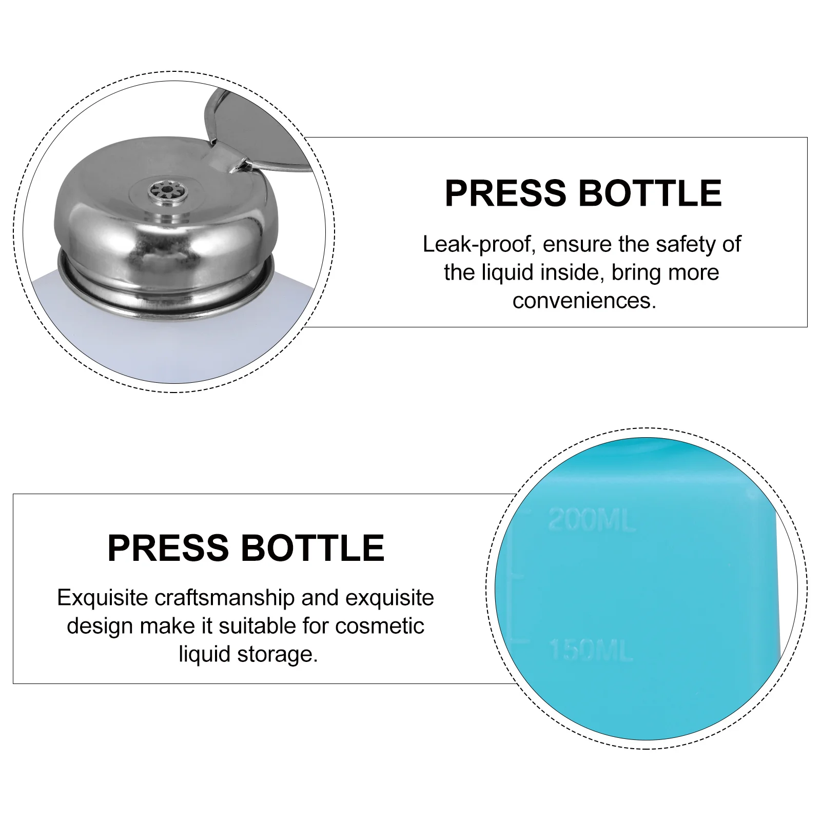 Bouteille de dissolvant d'ongles, distributeur Compact et léger, stockage anti-fuite, conception en plastique, bouteille vide 3 pièces