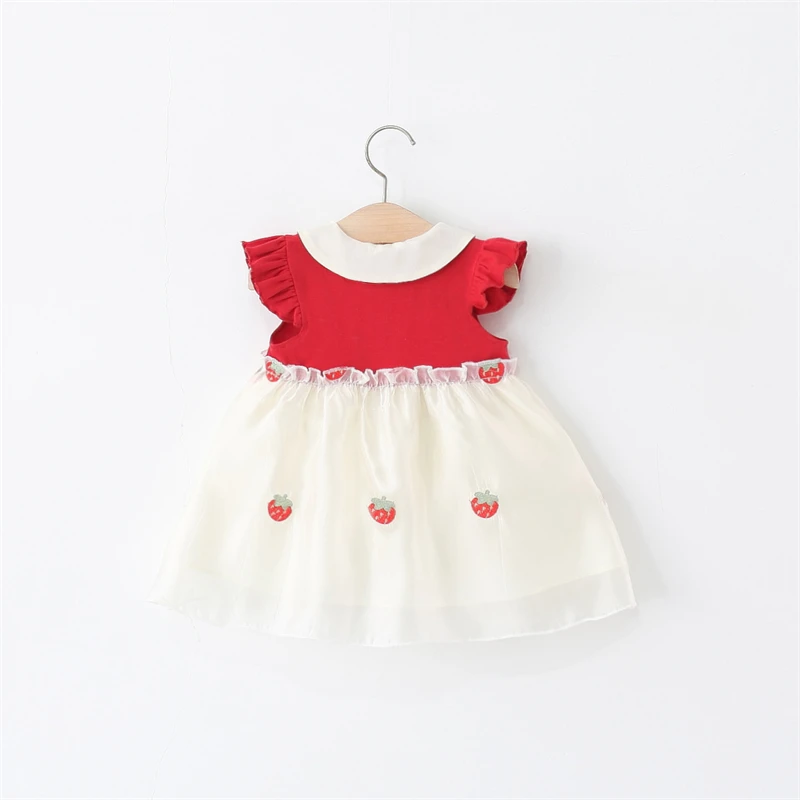 0-4 Y Fashionable Summer Thin Toddler Clothing Cute Newborn Baby Dresses Children Strawberry Costume Kid Sleeveless Casual Wear