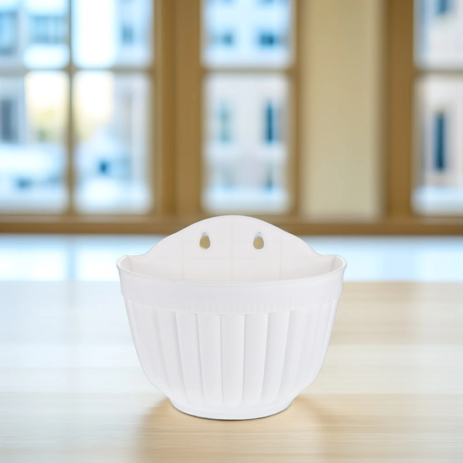 

2pcs White Large Semicircle Wall Hanging Flowerpot Durable Plastic Pot Hook for Decor Plant Holder