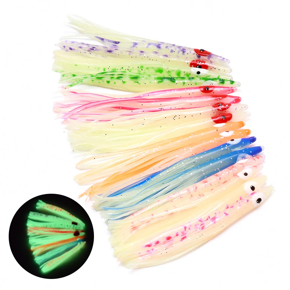 10 stücke leuchtender Tintenfisch-Weich köder, neuer 8cm Tintenfisch rock, kraftvoller, leuchtender, gefälschter Köder, Seefischerei zubehör, Tintenfisch-Jig-Weich köder – Detail 1