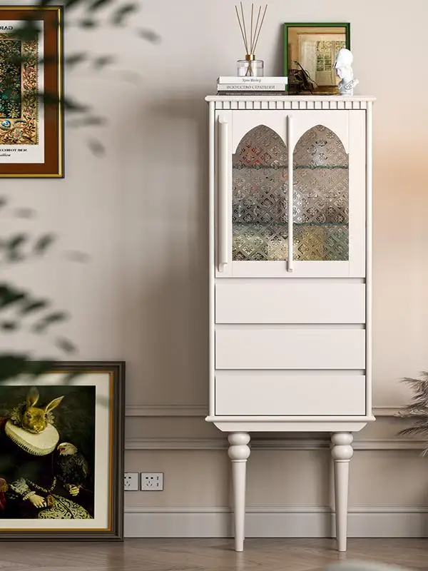 

HHSolid Wood Dining Side Cabinet Glass Door Storage Display Floor Storage Cabinet