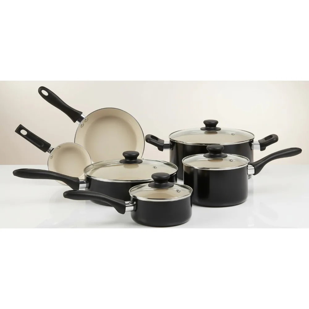 

Набор керамической посуды с антипригарным покрытием, 11 предметов, можно мыть в посудомоечной машине, легко чистится для домашней кухни