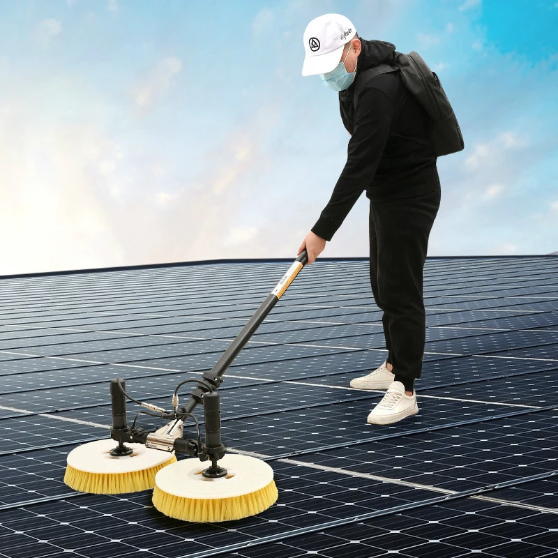 XC SOLAR Highly Efficiently Solar Panel Cleaning Motorized Water Fed 110v Tool Equipment Clean Brush Robot