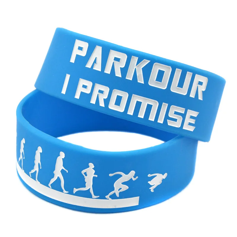 1 PC Parkour I Promised Motivation Silicone Wristband 1 Inch Wide