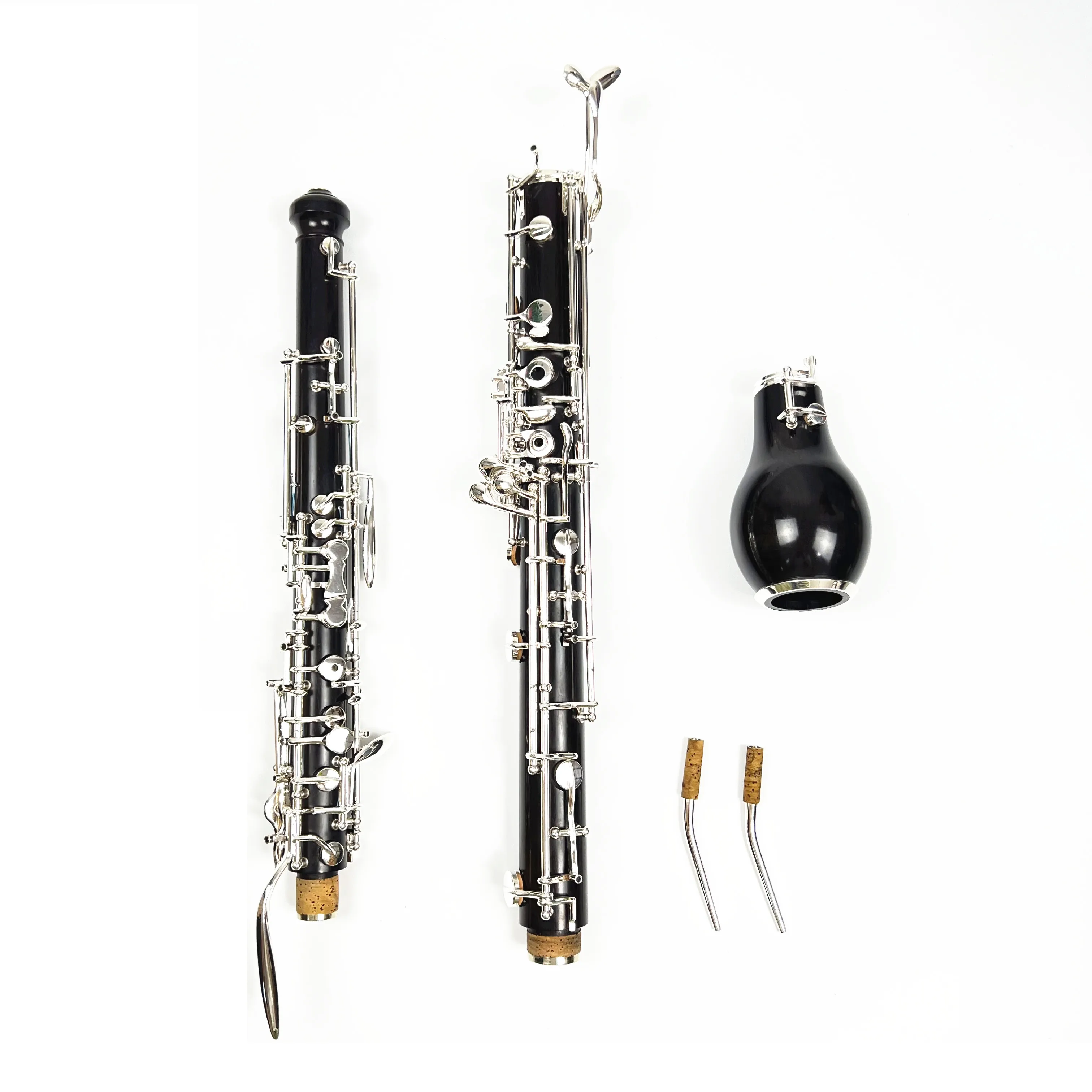 Professional English Horn ebony wood Alto Oboe F Key Silver plated Keys Woodwind cloth plush velvet lined with Gloves Case