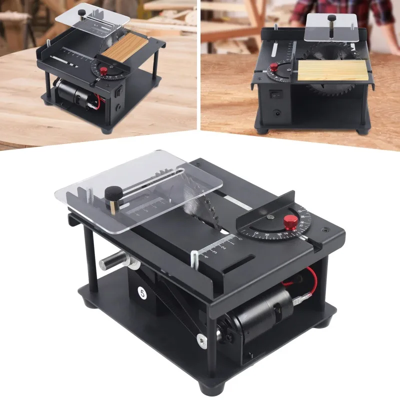 Mini Sliding Table Saw Woodworking DIY Hobby Model Cutting Bench Saw Household