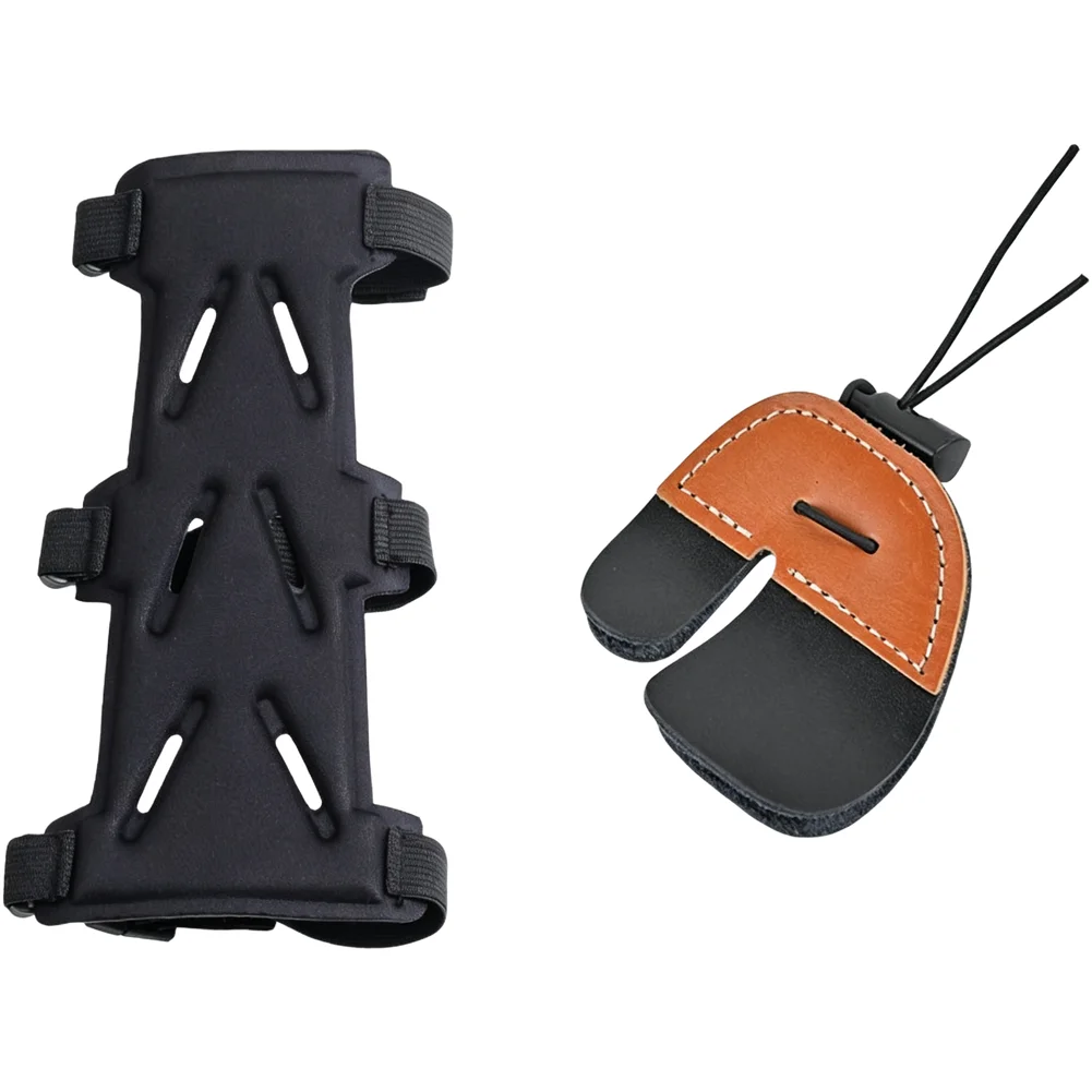 Leather Arm Guard Protective Gear Set for Featuring Air Circulation Design and Soft Fabric Backing 23x10x0.5cm