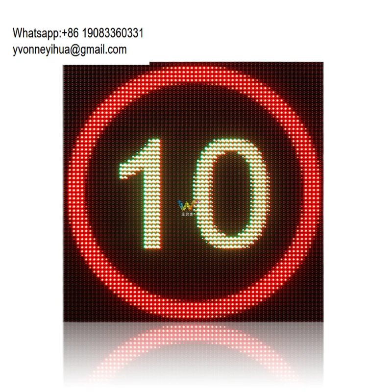 High Way Full Color Speed Limit Display 640*640mm P 10 Led Sign Display