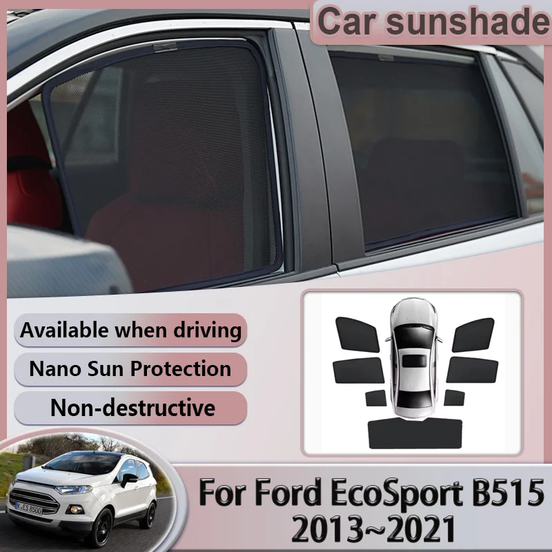 

Автомобильный сетчатый солнцезащитный козырек для Ford EcoSport, аксессуары B515 MK2 2013 ~ 2021 2015, 2018 солнцезащитный козырек, оконный козырек, аксессуары для штор