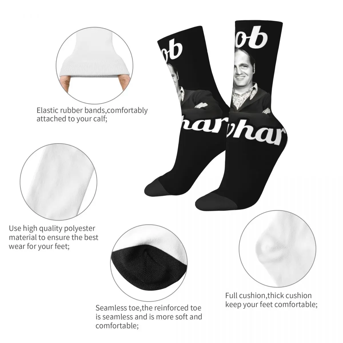 Men Women Bob Newhart Comedian 1929-2024 Socks Cute Casual Socks Hip Hop Stuff Middle TubeSocks Amazing Gift