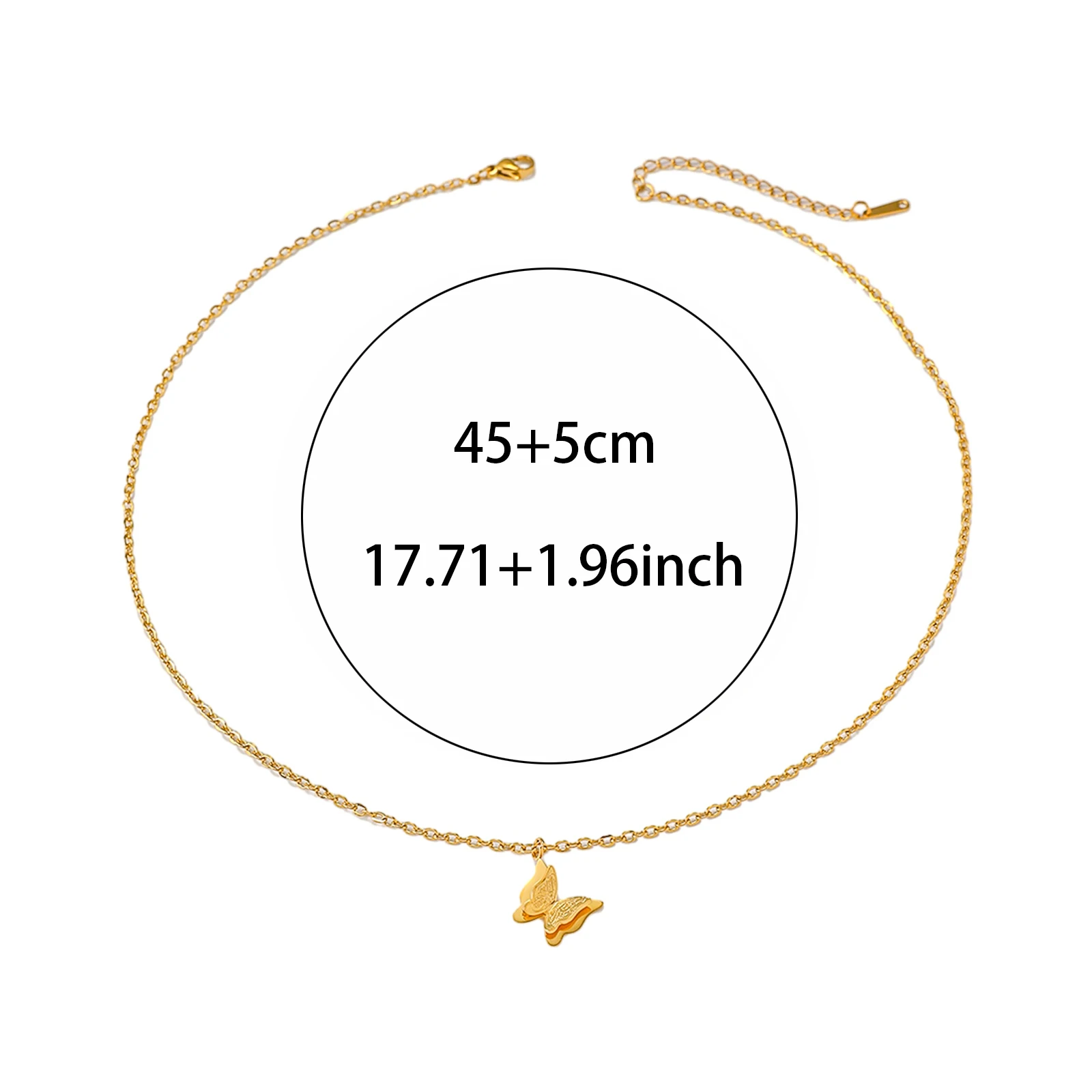 Muslim Quran 304 Stainless Steel Butterfly Necklace With Islamic Scriptures Gold/Silvery Color Arabic Chain Jewelry for Women view 5
