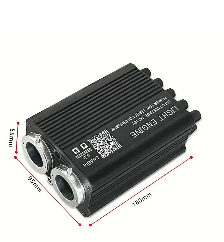 26W Dual ports RGBW Starlight Headliner Fiber optic Light engine Twinkle&Meteor Star Effect App remote control Music Sync PMMA