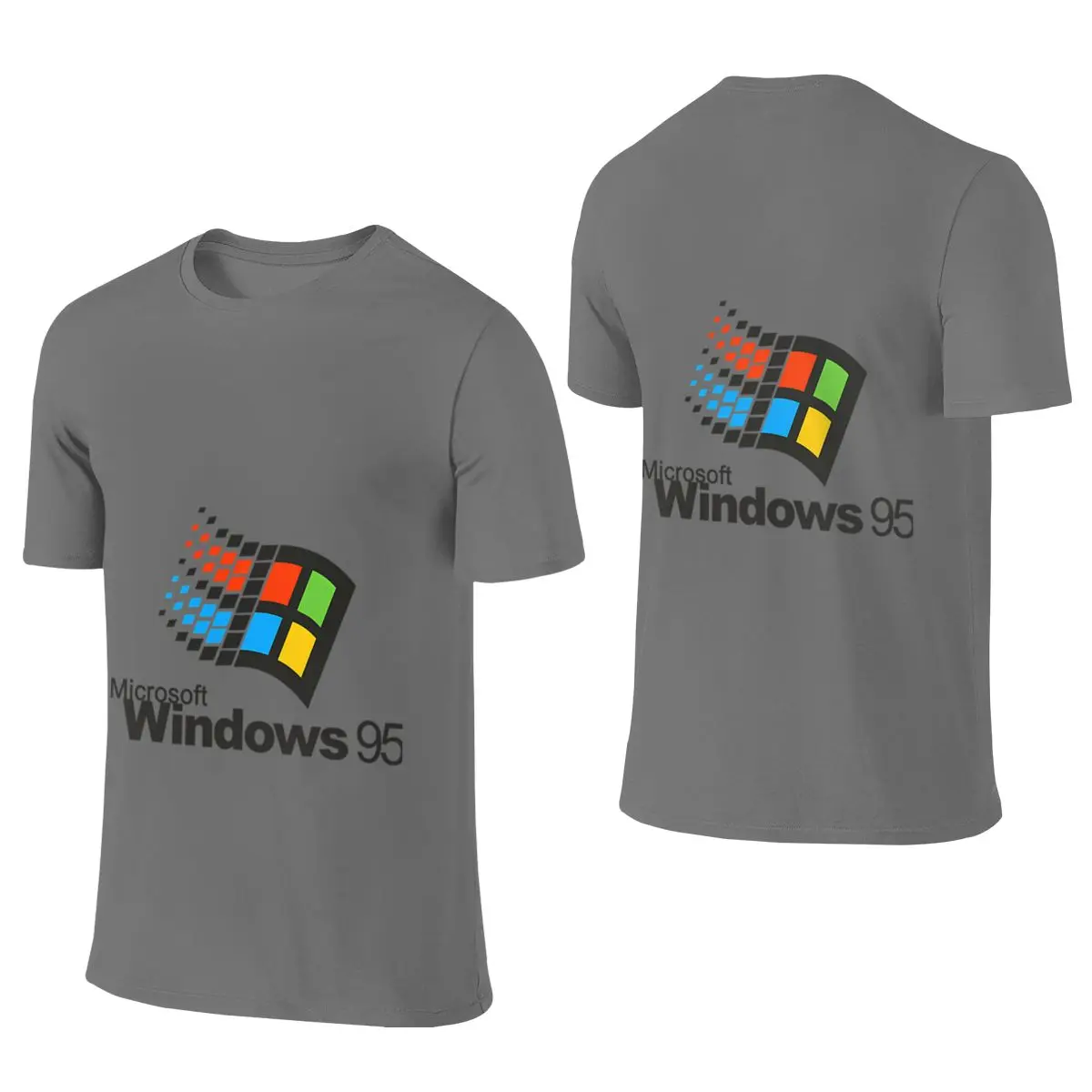 Retro Vintage Nostalgic 90S 80S Windows 95 Logo Not Easy To Deform Reversible T-shirt Minimalist Japanese Style Soft Tones Tees