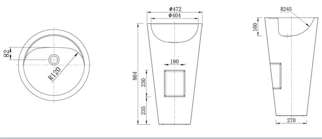 Commercial Stainless Steel Floor Mounted Free Standing Pedestal Hand Sink Washing Basin