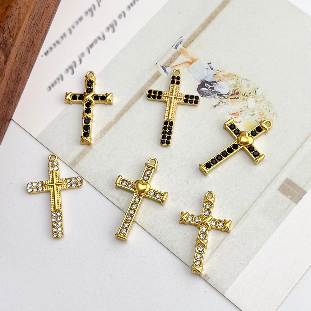 

Сердечный дизайн, 20 шт., кулон для ожерелья/подвески из нержавеющей стали «сделай сам», в форме креста/фурнитура и компоненты для ювелирных изделий/ручная работа # 195647