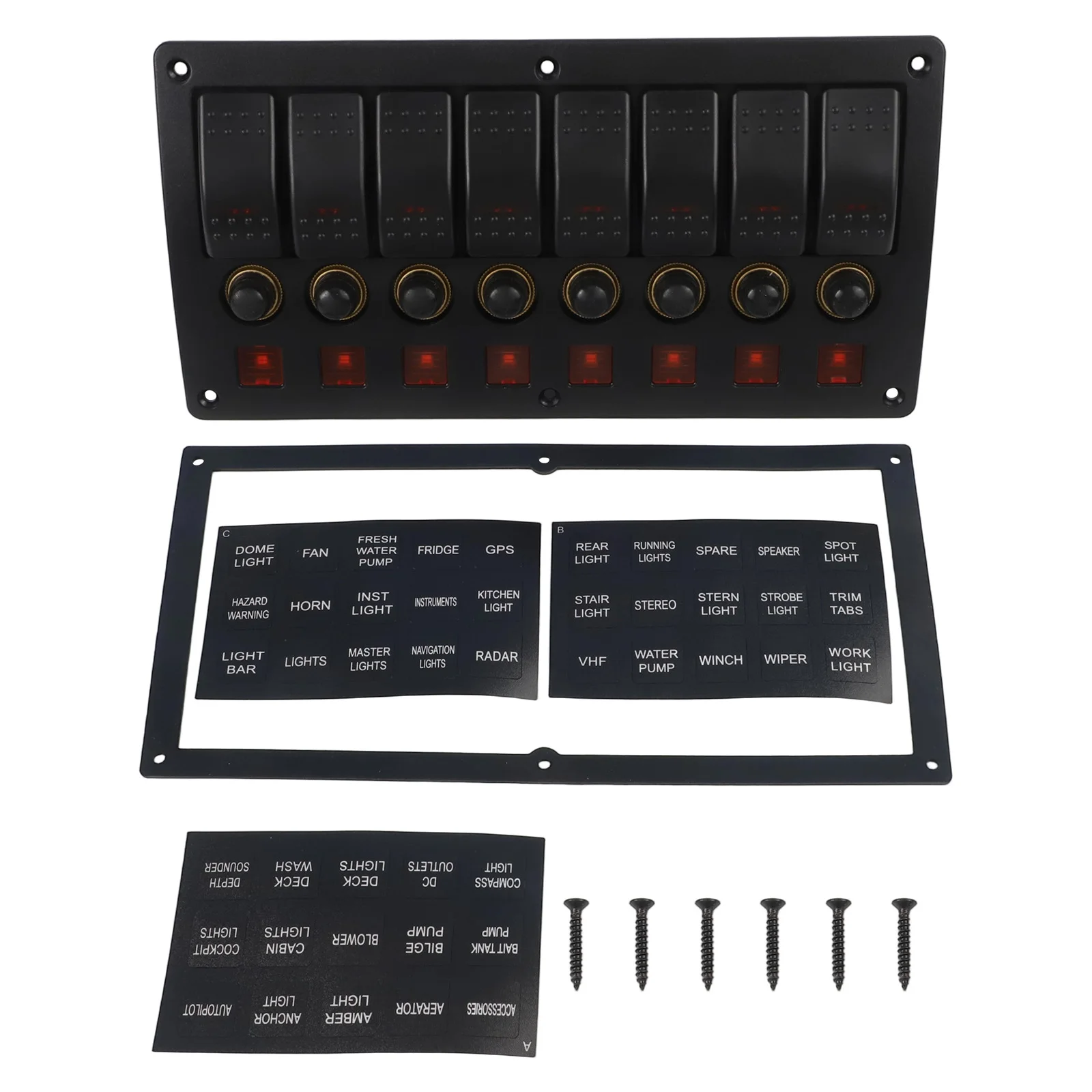 

12V 24V Integrated Black DC Fuse Switch Overload Protection Premium ABS Material For Automotive Systems For Yachts