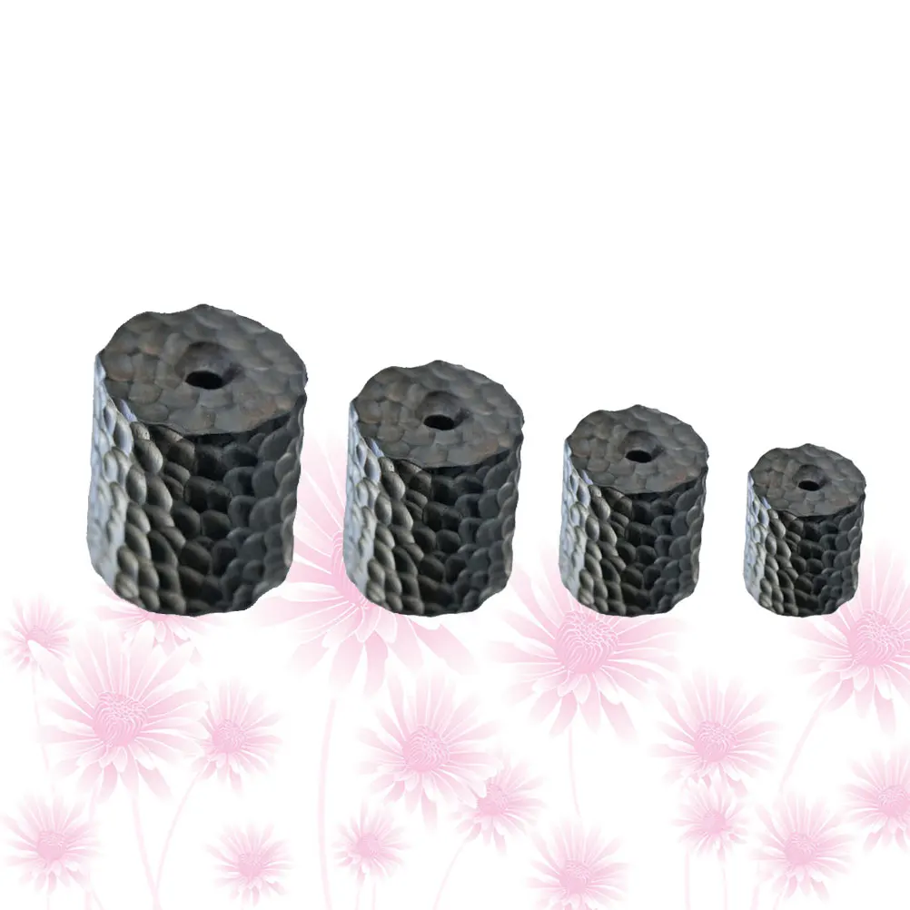 

4 Pcs Ebony Beads Carved Wooden Jewelry Making Boutique Rosary Accessories