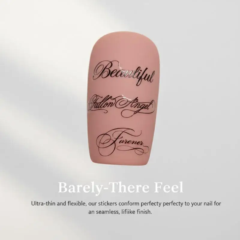 Fashion Forward Self Adhesive Nail Stickers with English Elements Designed for Women
