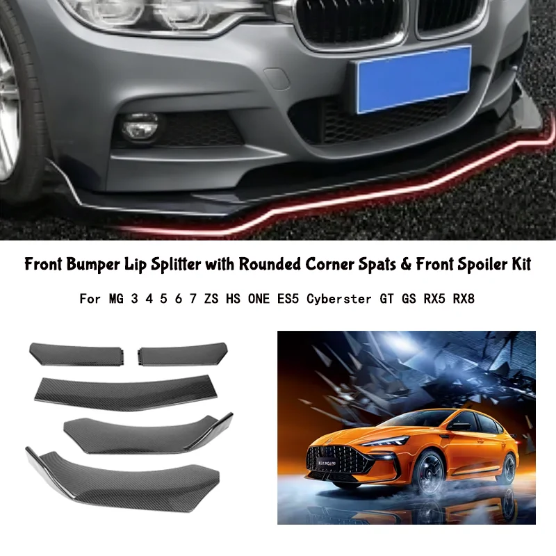 5-Segment Adjustable Front Bumper Lip Splitter Body Kit For MG 3 4 5 6 7 ZS HS ONE ES5 Cyberster GT GS RX5 RX8