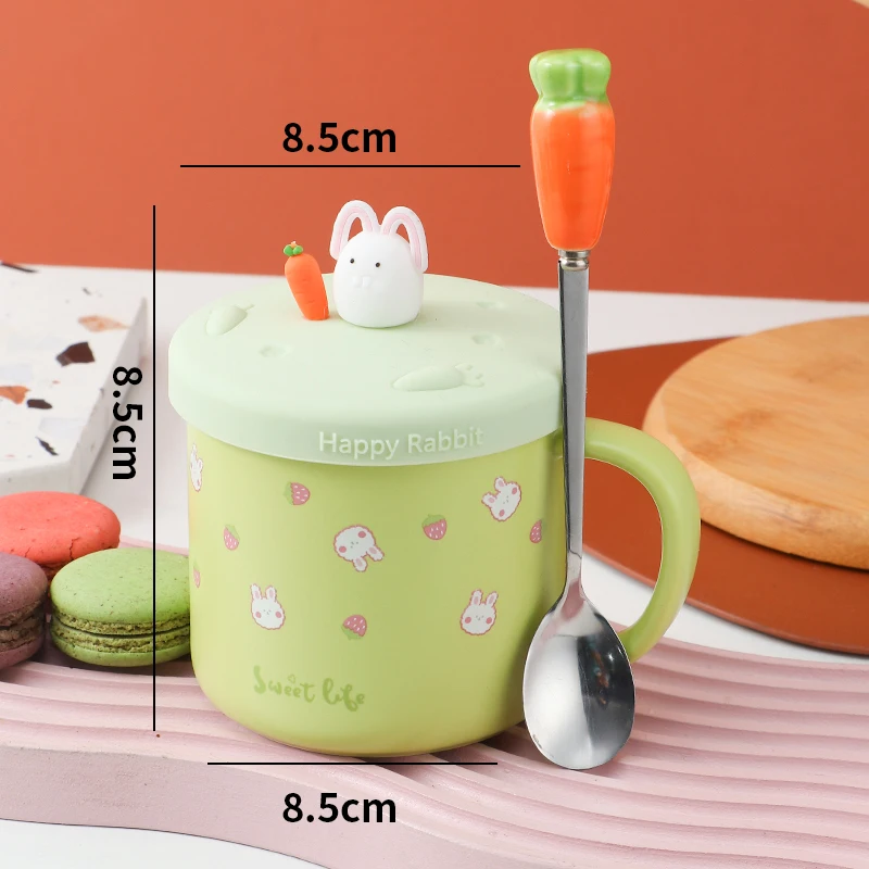 Ceramic Mug Cartoon Rabbit Cup Coffee Cup for Office Home Baking Dessert Breakfast Milk Mug for Kids Xmas Gift