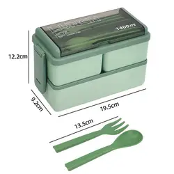 Useful Food Container Ventilation Hole Lunch Box Double Layer Portable Bento Case School Food Container  Storing