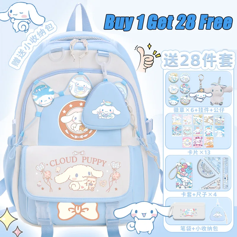 

2025 New Sanrio Cartoon Cute Cinnamon Dog Girl Backpack Large Capacity Teen School Backpack