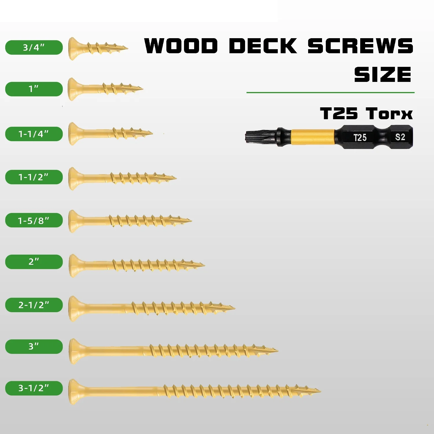 VKKM # 8 # 9 # 10, Holzschraube für den Außenbereich, Pflaumenblütenkopf, selbstschneidende Deckschraube, Pavillon, Bauholzprojekt