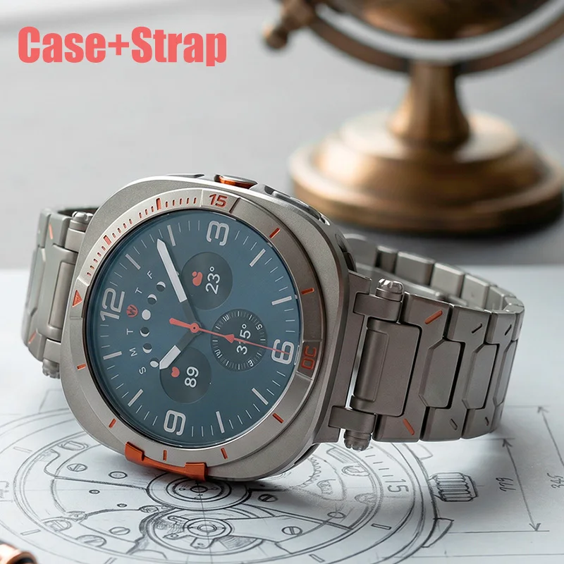 Case+Strap for Samsung Galaxy Ultra 2025 Titanium Alloy WatchBand Metal Cover Screen Protector for Galaxy Ultra 47 Men Bracelet