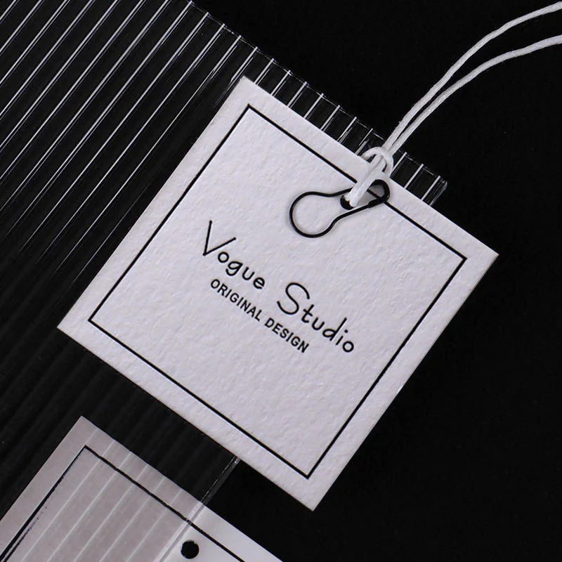Customized Hang Tags Fabric Printing Embossed Debossed Cotton Card Clothing Personalization With Logo Garment Tag Clothing Label