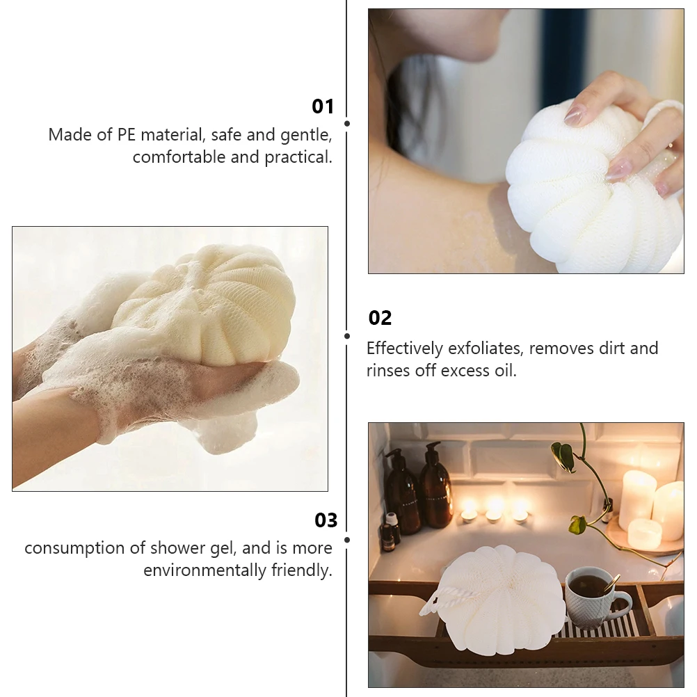 

2Pcs Flower Petal Bath Ball Comfortable Pe Mesh Body Scrubber Shower Sponge Exfoliating Bath Ball Body Scrubber