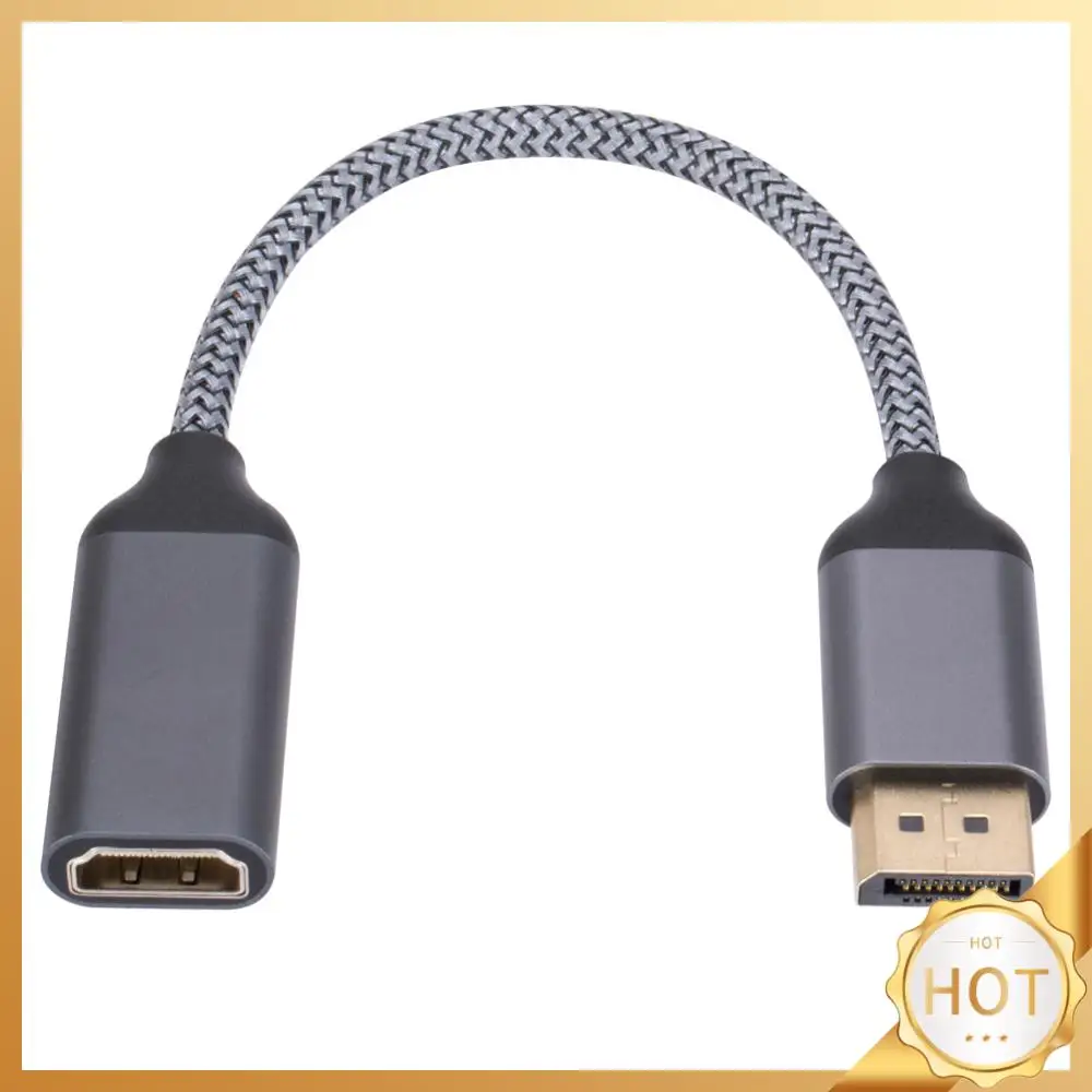 4K DP to HDMI-Compatible Adapter Converter Male to Female DisplayPort to HDMI-Compatible Cable DP to HDTV Video Audio Adapter