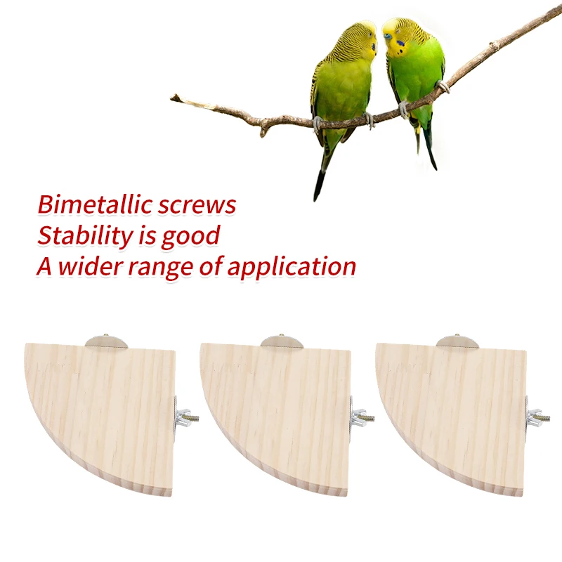 1Pc Pet Bird Parrot Wood Platform Stand Rack Toy Hamster Branch Toys 4 Sizes Station The Hamster Parrot Stands On The Board