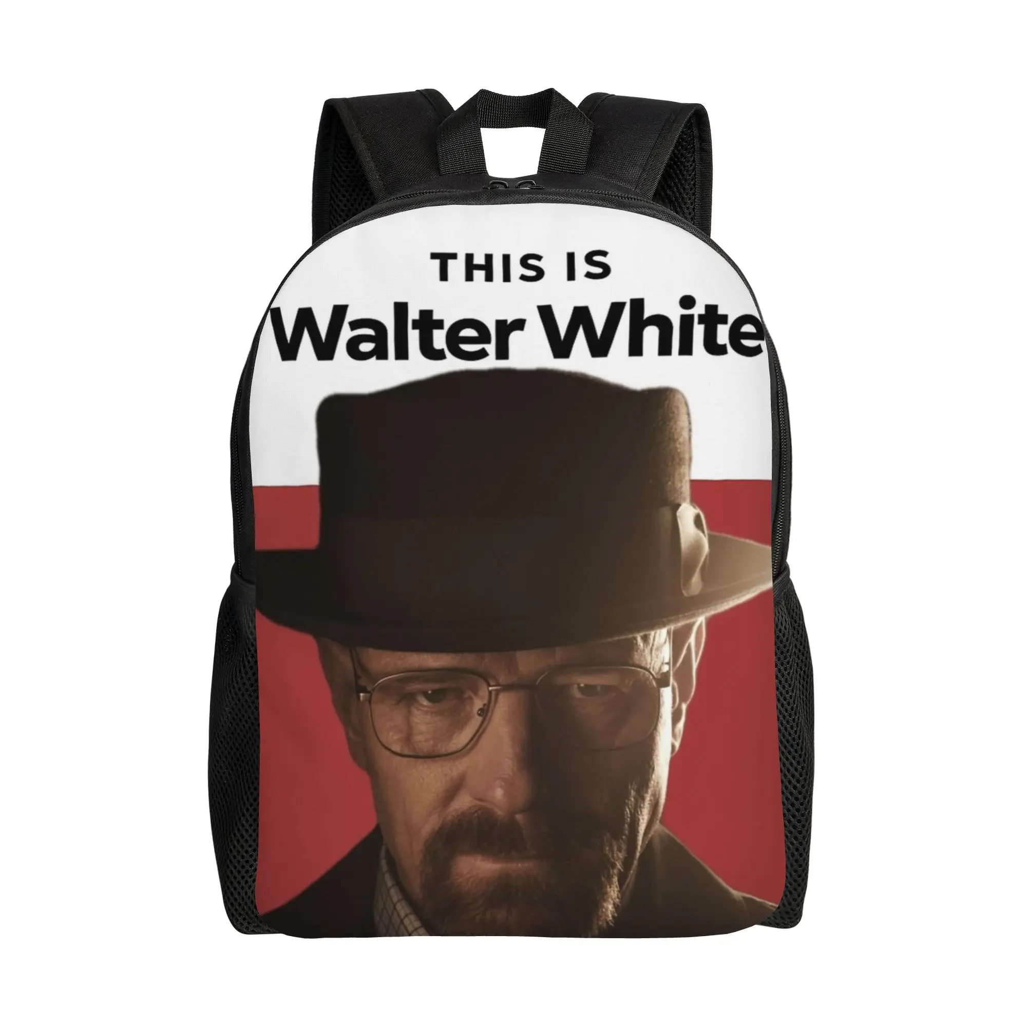 

This is Walter White Backpack for Men Women Casual High School Work Daypack Breaking Bad Laptop Computer Canvas Bags with Pocket