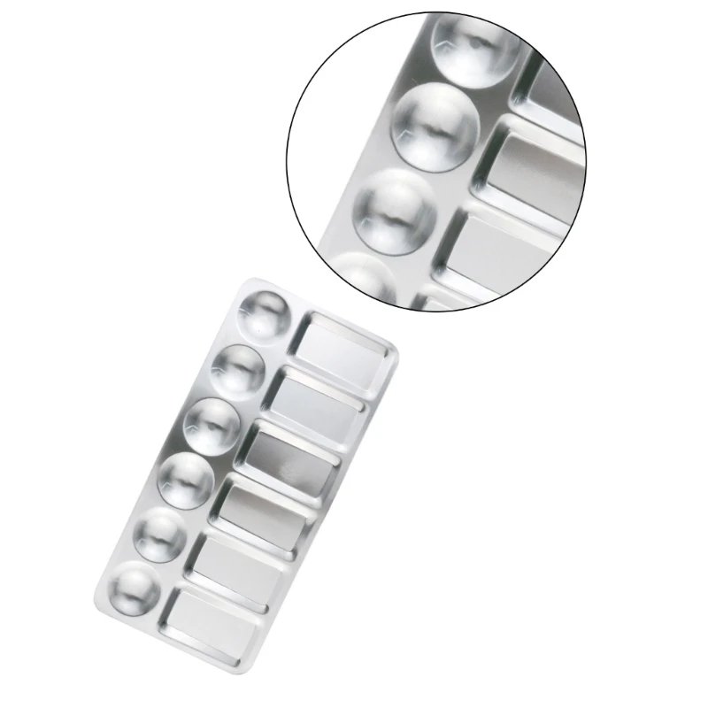 Paint Mixing 6 Well 10 Well 12 Well Paint Tray Round Sqaure Metal for Artist Watercolor Oil Painting Dropship