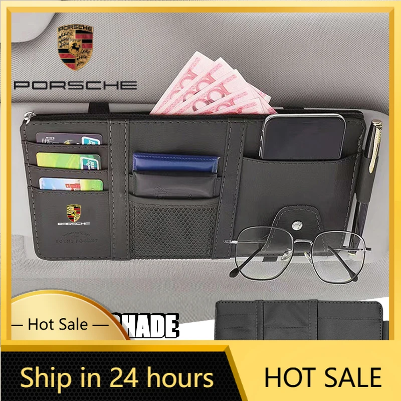 

Многофункциональный органайзер на солнцезащитный козырек для Porsche Cayenne, Panamera, Macan, 911: держатель для билетов, карт и очков