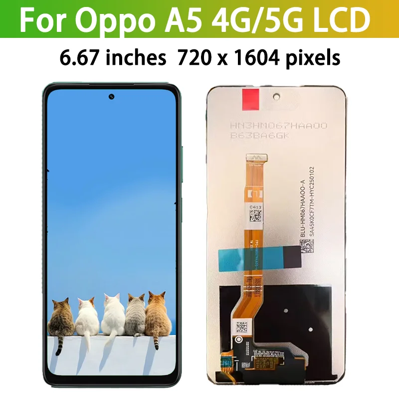6.67 High Quality For Oppo A5 4G/5G LCD CPH2735 CPH2727 PKW120