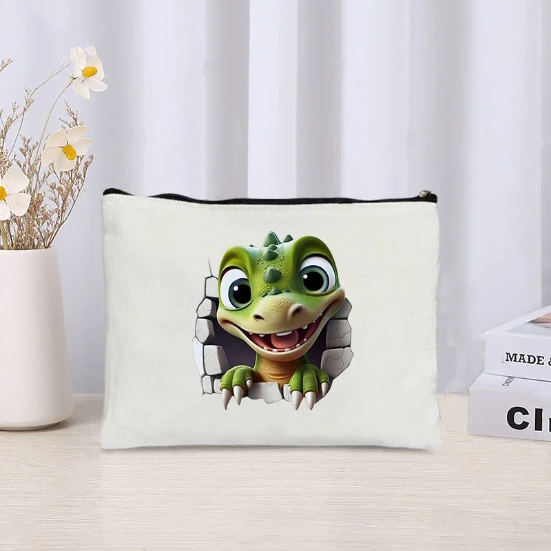 Cute Drago Pet Makeup Case Children Travel Necessity Dinosaur Pencil Box Baby Toilet Storage Bag Dinosaur Cosmetic Pouch Clutch